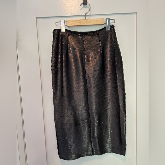 Anthropology Paper Crown Black Sequin Skirt BNWT - Picture 3 of 8
